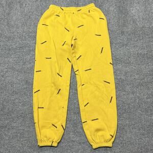 DUMBGOOD Sweatpants Mens Small Yellow The Shining Fleece Joggers Horror Movie